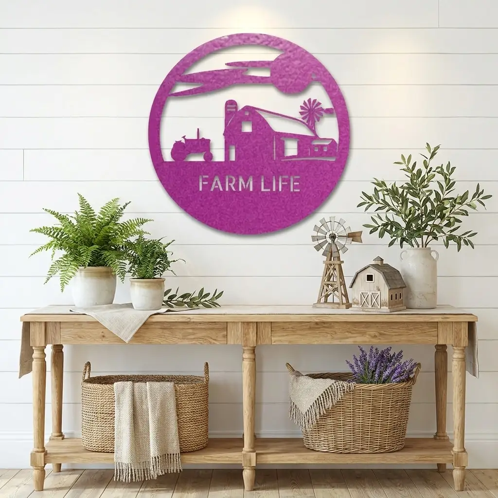 Personalized Farm Life Metal Sign – Custom Farm Name Sign – Rustic Farmhouse Wall Decor – Barn & Ranch Metal Art