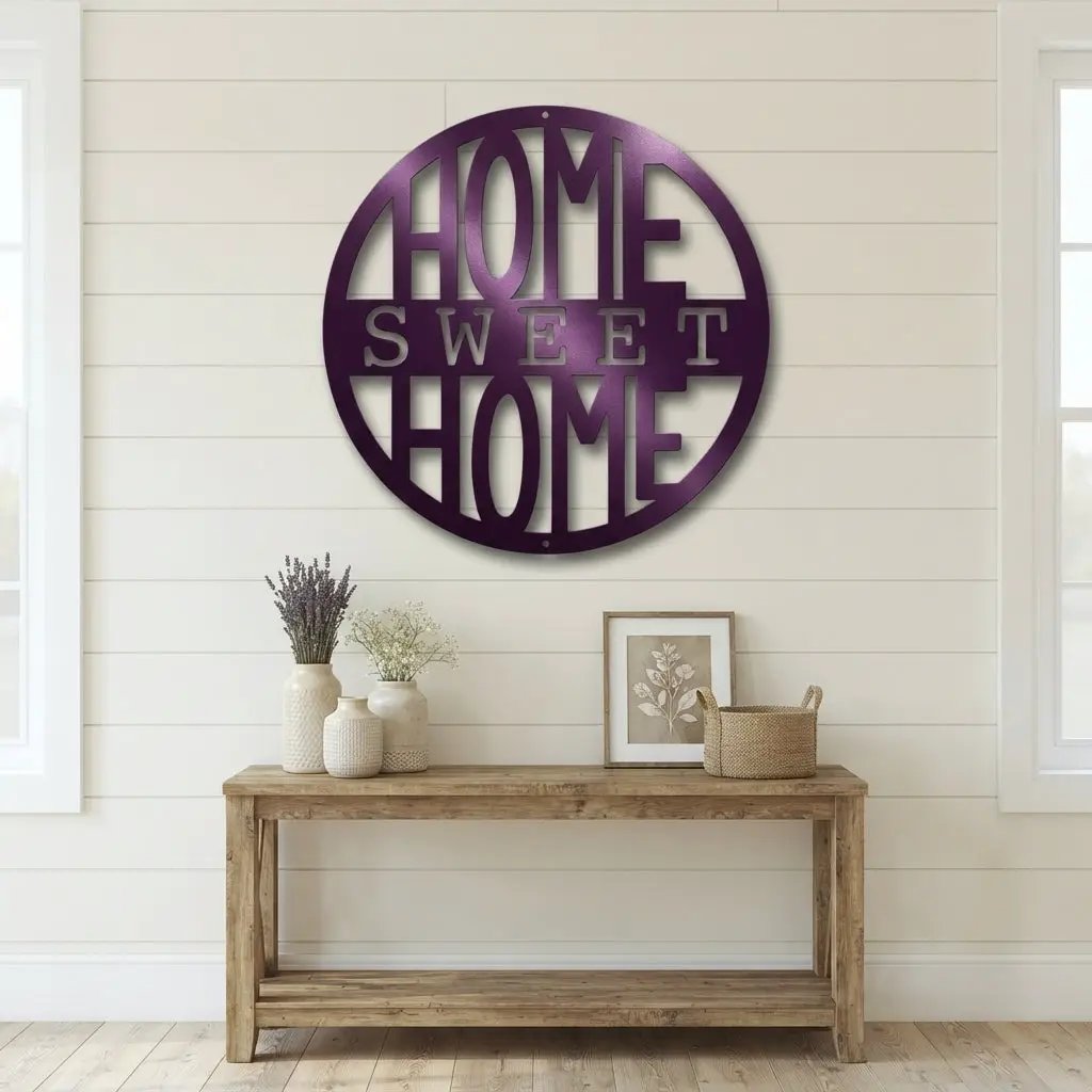 Home Sweet Home Metal Wall Art | Farmhouse Wall Decor | Rustic Home Sign | Modern Metal Wall Hanging | Made in USA