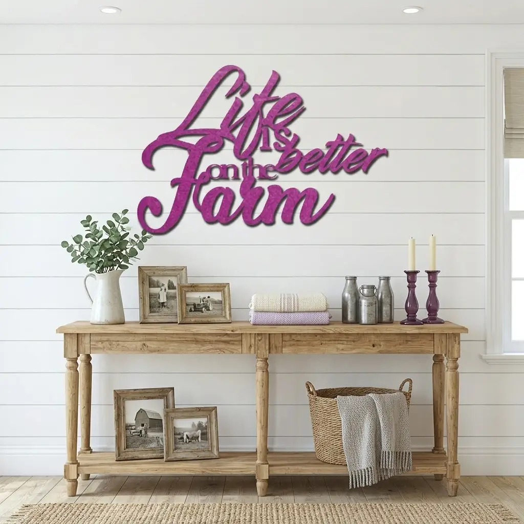 Life is Better on the Farm Quote Indoor Outdoor Steel Wall Sign