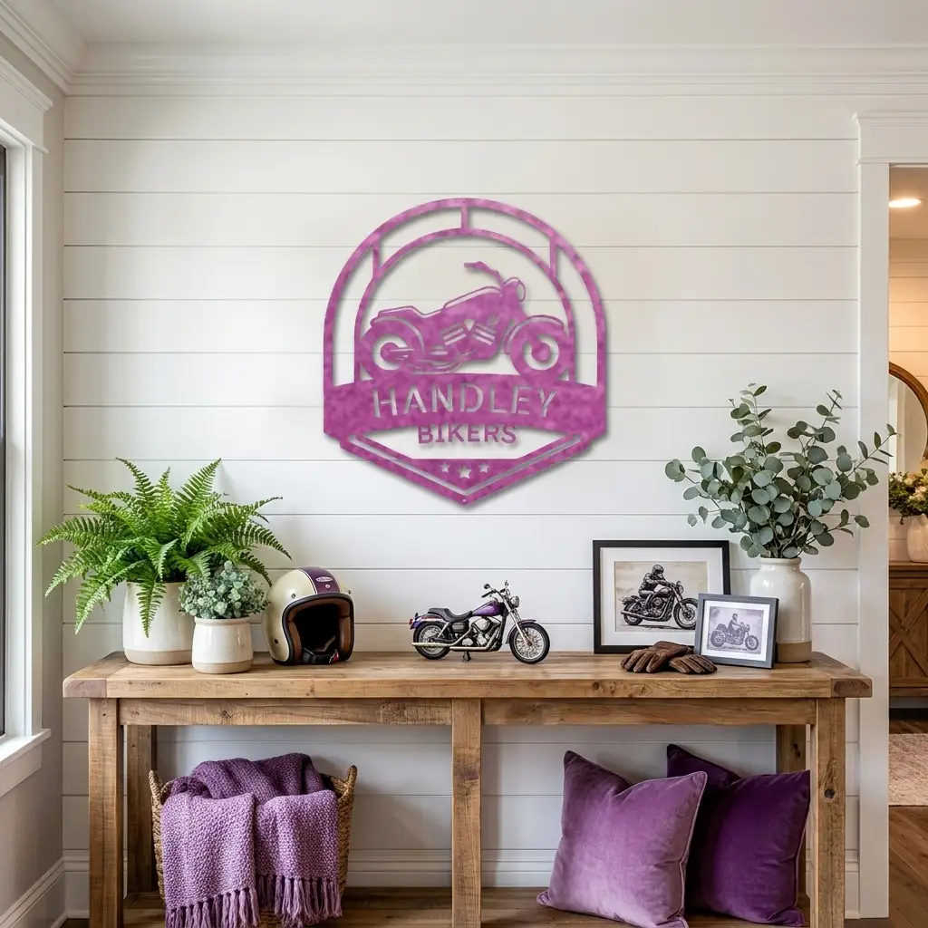 Motorcycle Metal Wall Art – Custom Biker Garage Sign, Personalized Motorcycle Decor, Rider Gift for Dad, Husband or Biker