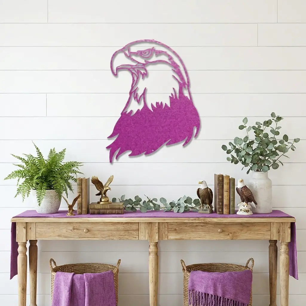 Bald Eagle Metal Wall Art – Patriotic USA Decor – American Eagle Sign – Rustic Wall Decor – Outdoor Metal Art