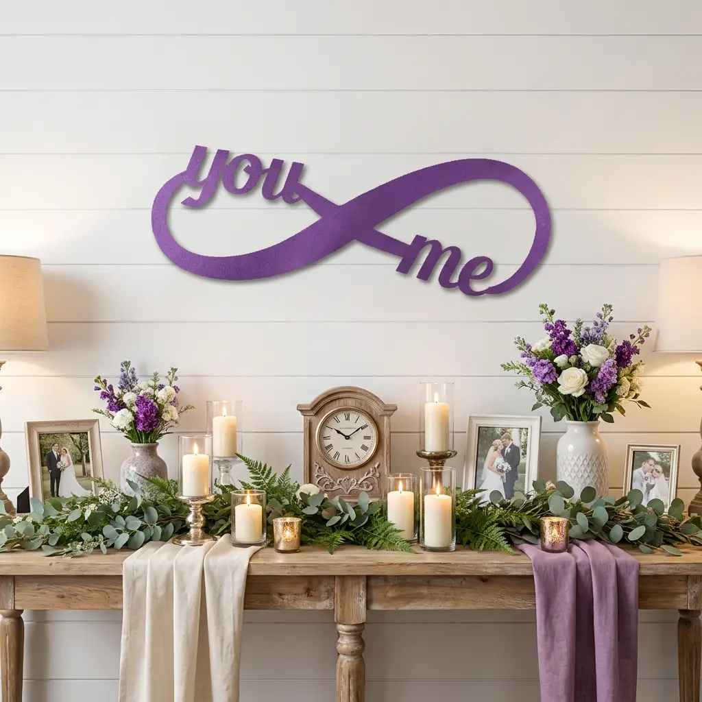 You & Me Infinity Metal Wall Art | Romantic Couple Sign | Wedding, Anniversary & Engagement Gift | Valentine’s Day Decor