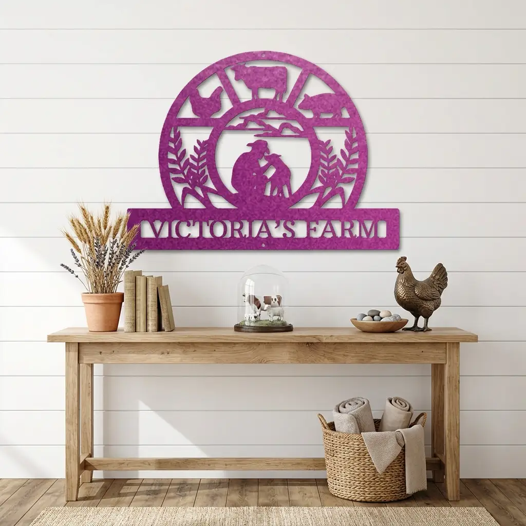 Personalized Farm Metal Wall Art – Custom Family Farm Sign – Ranch Decor – Barn Wall Art – Livestock Sign – Gift for Farmers