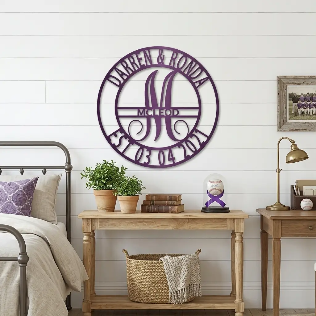 Personalized Split Letter Monogram Metal Wall Art – Custom Family Name Sign – Wedding Gift – Housewarming Decor – Last Name Steel Sign