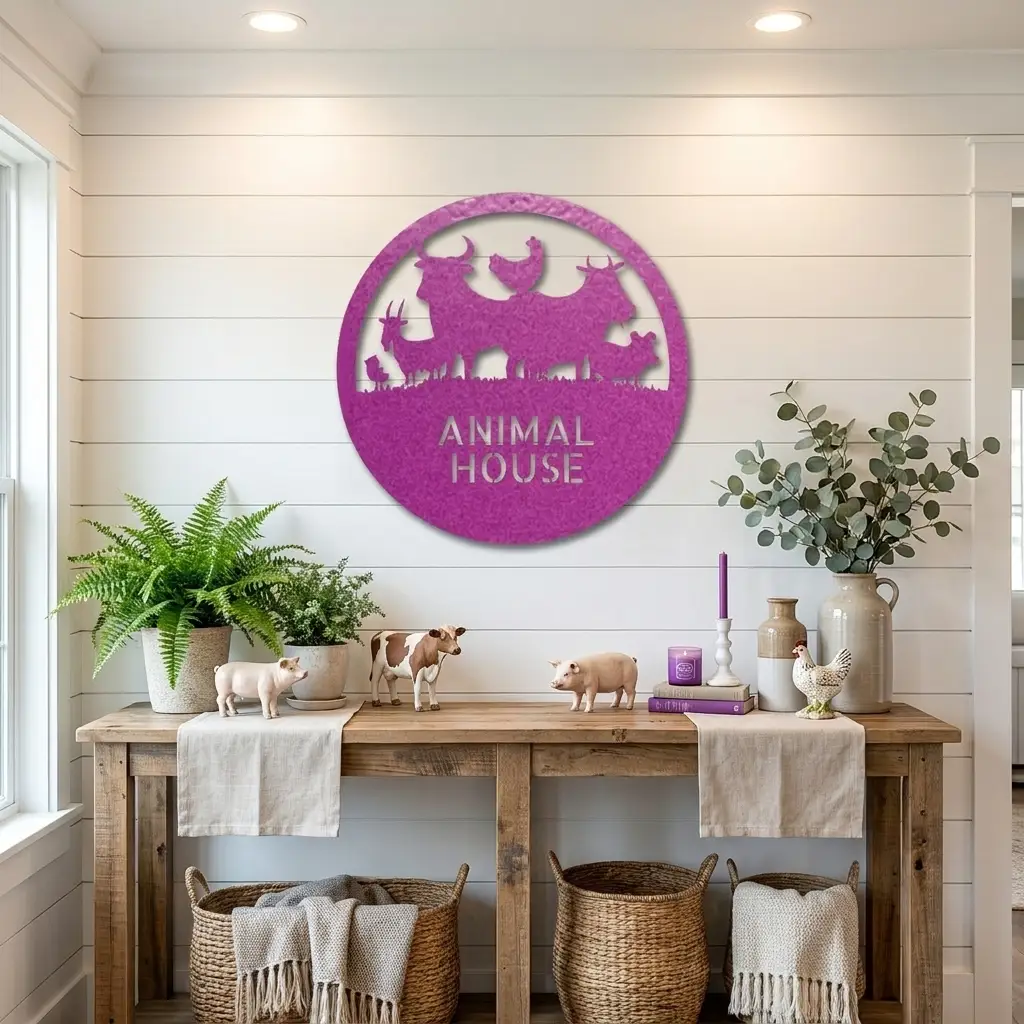Personalized Farm Animal Metal Sign | Custom Barnyard Wall Decor | Farmhouse Animal Name Sign | Rustic Livestock Metal Art | Homestead Gift | Made in USA