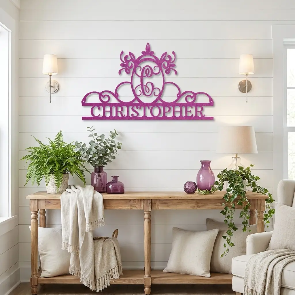 Initial and Name Custom Steel Wall Sign Metal Art