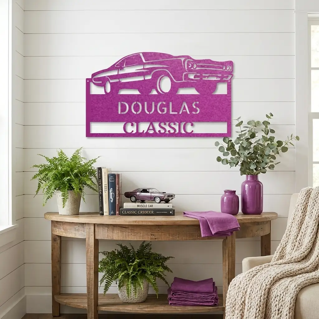 Classic Muscle Car Personalized Metal Wall Art | Custom Garage Sign | Man Cave Decor | Vintage Muscle Car Metal Sign | Personalized Auto Enthusiast Gift | Custom Name Wall Art