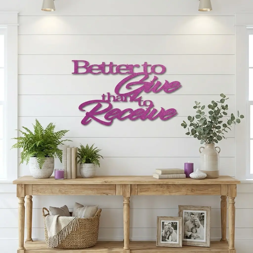 Better to Give Than Receive Quote Indoor Outdoor Steel Wall Sign