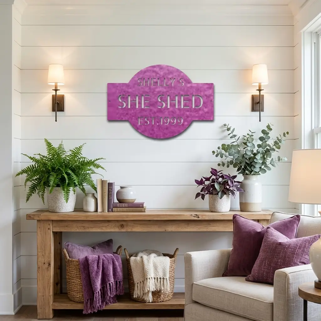 Personalized 3 Line Metal Wall Sign, Custom Name & Phrase Wall Art, Family Home Garage She Shed Man Cave Sign, Custom Metal Decor, Personalized Housewarming Gift