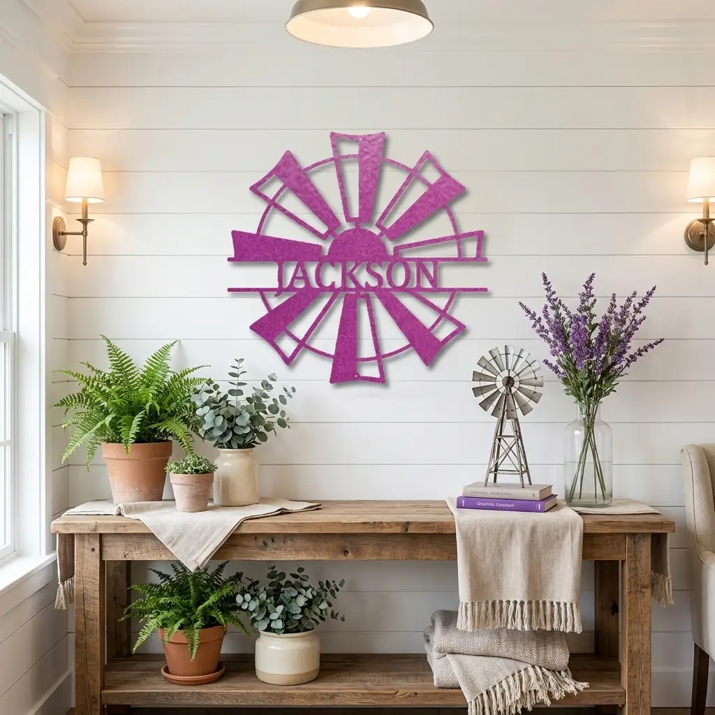 Windmill Cutom Metal Art Rustic Farmhouse