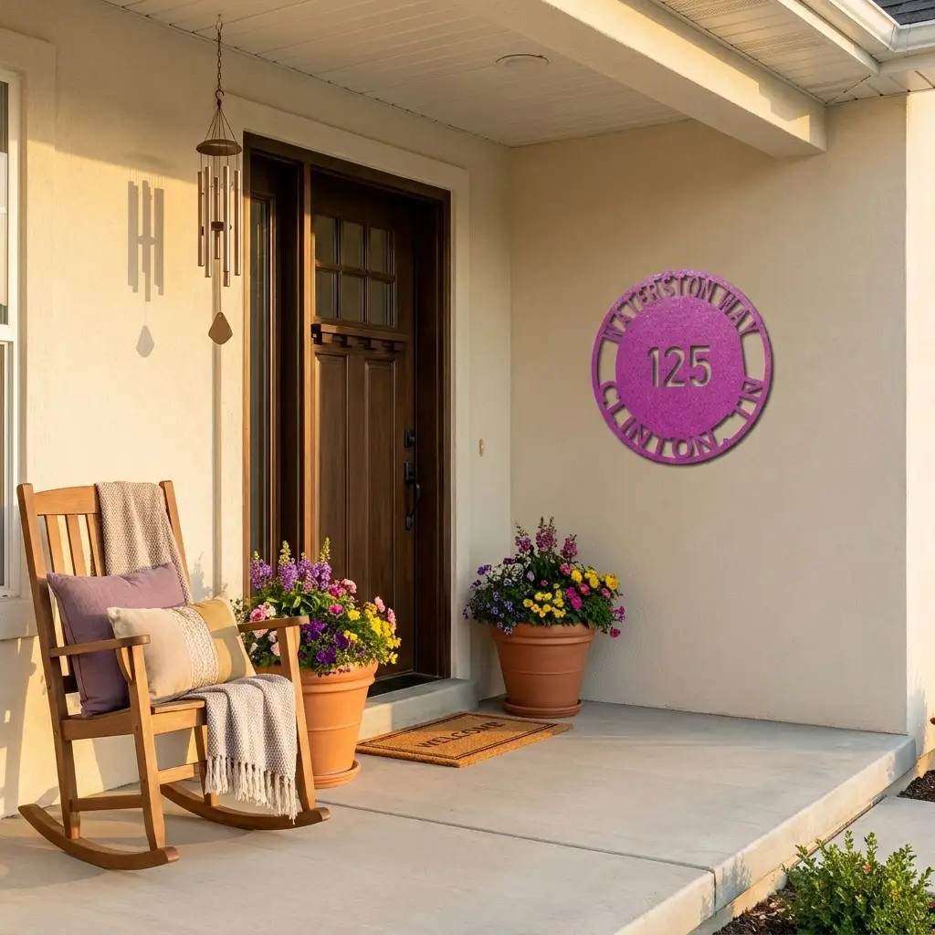 Personalized Address Sign, Custom House Number Sign, Outdoor Metal Address Plaque, Modern House Sign, Housewarming Gift