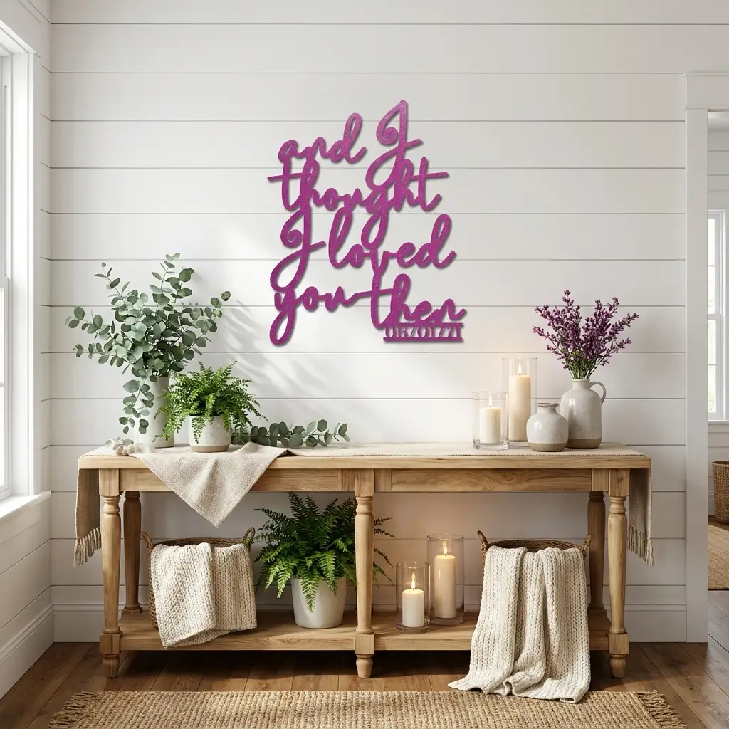 And I Thought I Loved You Then Metal Wall Art – Personalized Wedding Date Sign – Anniversary Gift – Romantic Script Metal Decor
