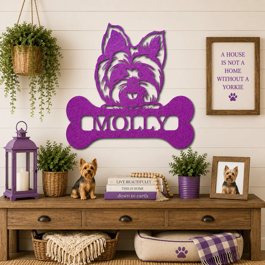 Choose Your Dog Breed Personalized Metal Wall Art – Custom Dog Name Sign, Dog Lover Gift, Laser Cut Steel Wall Hanging