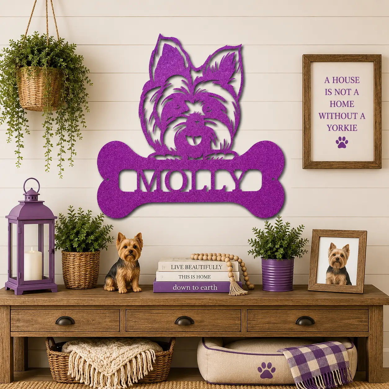 Choose Your Dog Breed Personalized Metal Wall Art – Custom Dog Name Sign, Dog Lover Gift, Laser Cut Steel Wall Hanging