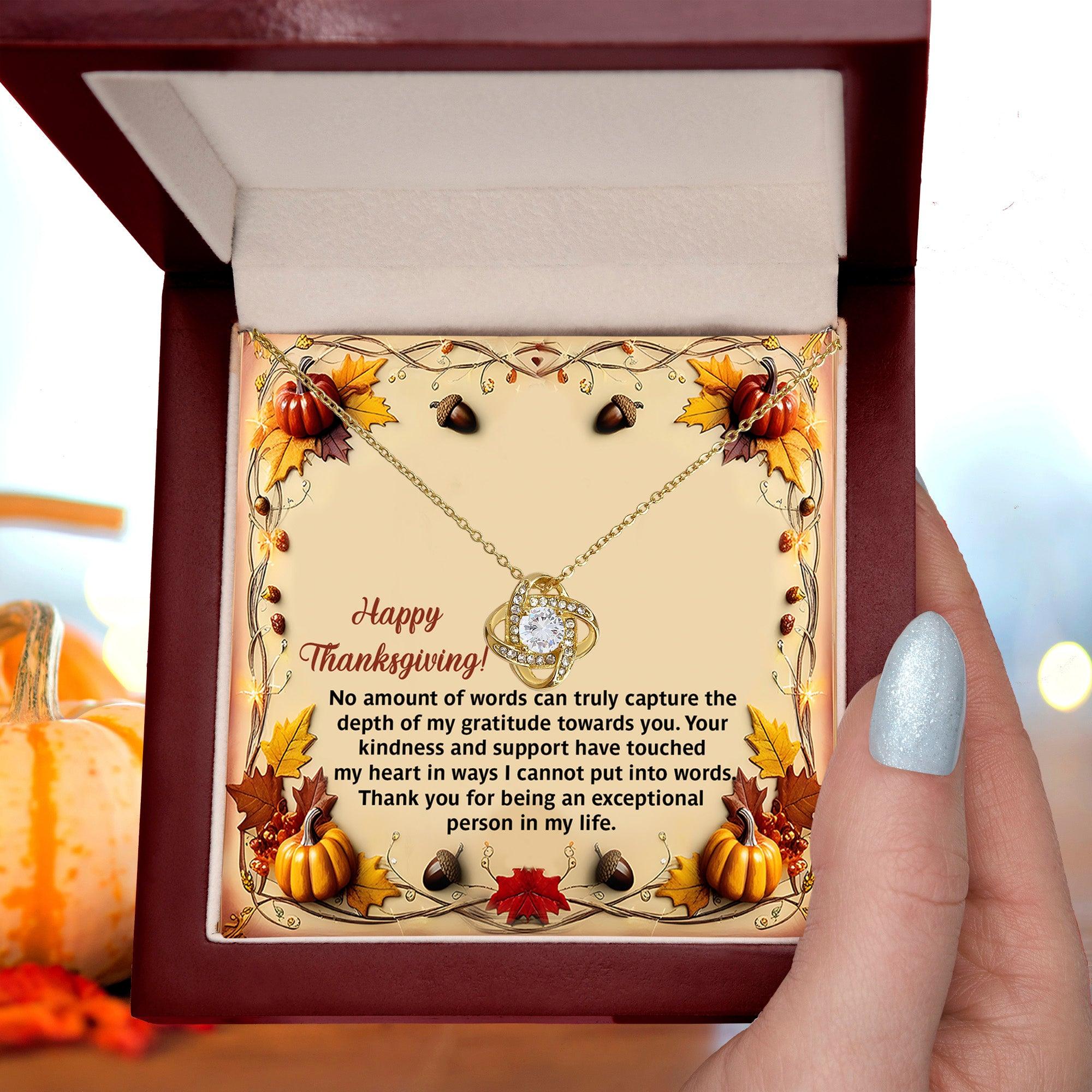 Gift for Thanksgiving - Put Into Words - Love Knot Pendant Necklace - Mallard Moon Gift Shop