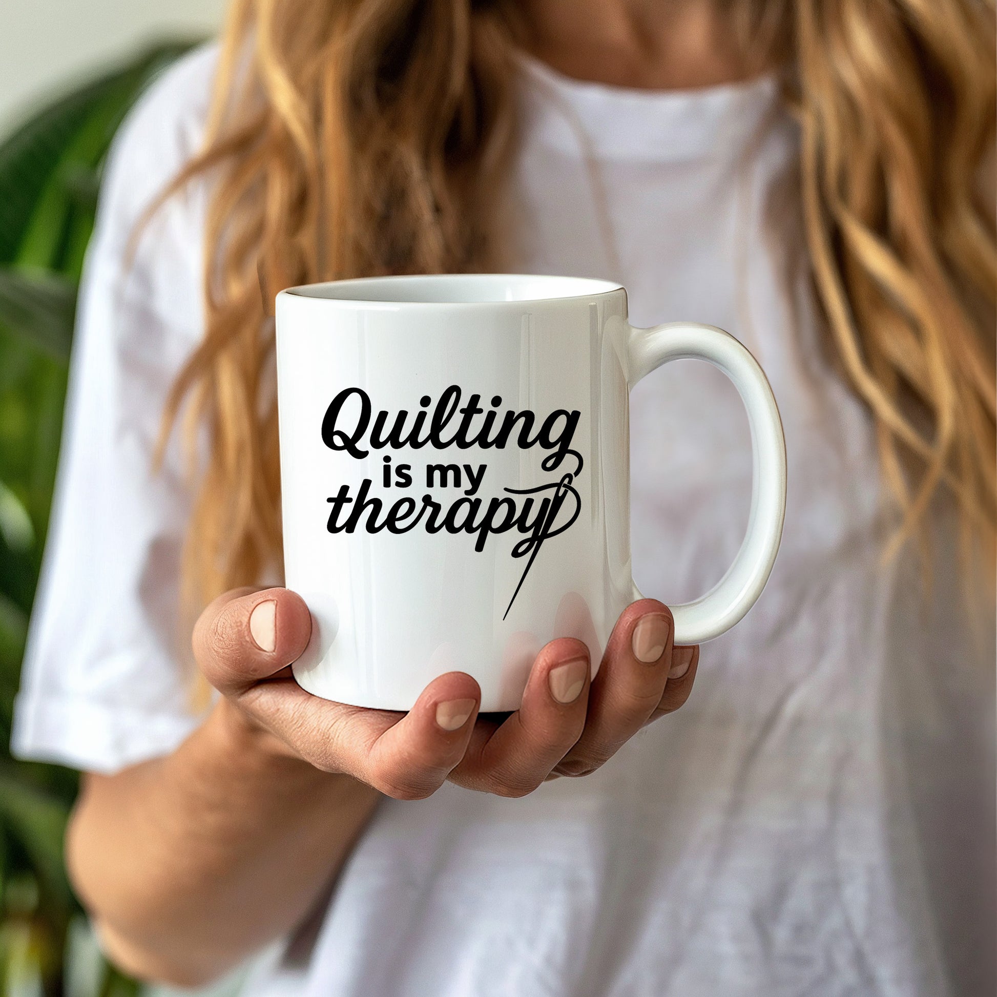 Quilting Is My Therapy Funny Quilter Ceramic Coffee Mug – Gift for Sewing Lovers, Stitchers, and Crafter - Mallard Moon Gift Shop