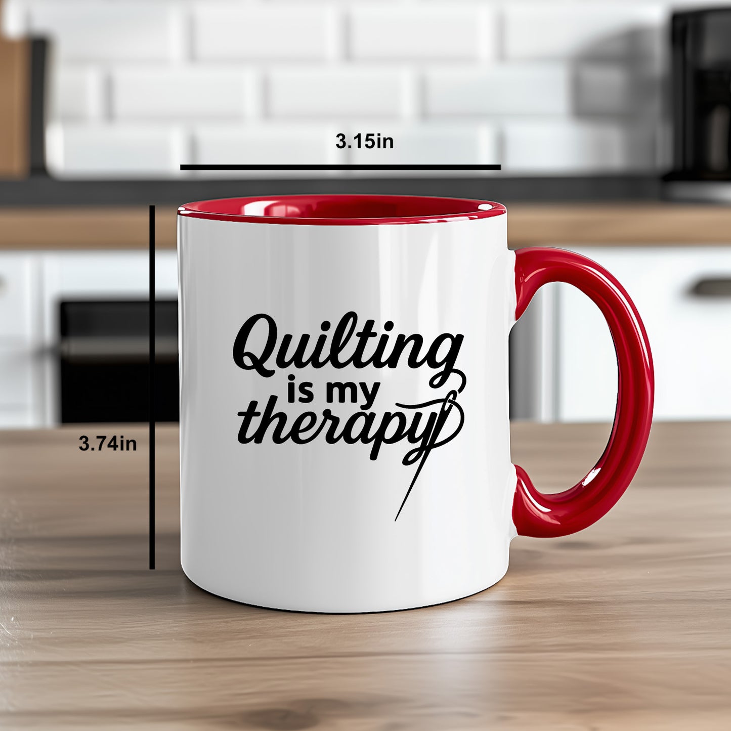 Quilting Is My Therapy Funny Quilter Ceramic Coffee Mug – Gift for Sewing Lovers, Stitchers, and Crafter - Mallard Moon Gift Shop