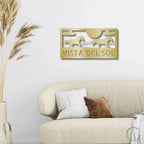 Racing Horses Monogram Personalized Indoor Outdoor Steel Wall Sign Art