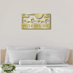 Racing Horses Monogram Personalized Indoor Outdoor Steel Wall Sign Art