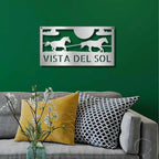 Racing Horses Monogram Personalized Indoor Outdoor Steel Wall Sign Art
