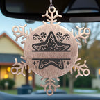Personalized Snowflake Christmas Star Cookie Tree Ornament Family Name Laser Engraved Stainless Steel