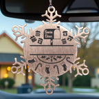 Personalized Family Name Laser Engraved Stainless Steel Snowflake Tree Ornament Santa's Mail