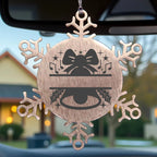 Personalized Snowflake Tree Ornament Christmas Bell Family Name Laser Engraved Stainless Steel