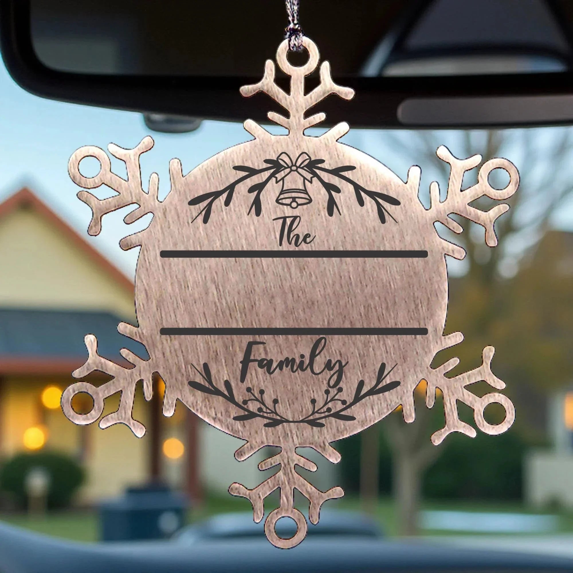 Personalized Snowflake Family Name Laser Engraved Stainless Steel Tree Ornament Heirloom Keepsake