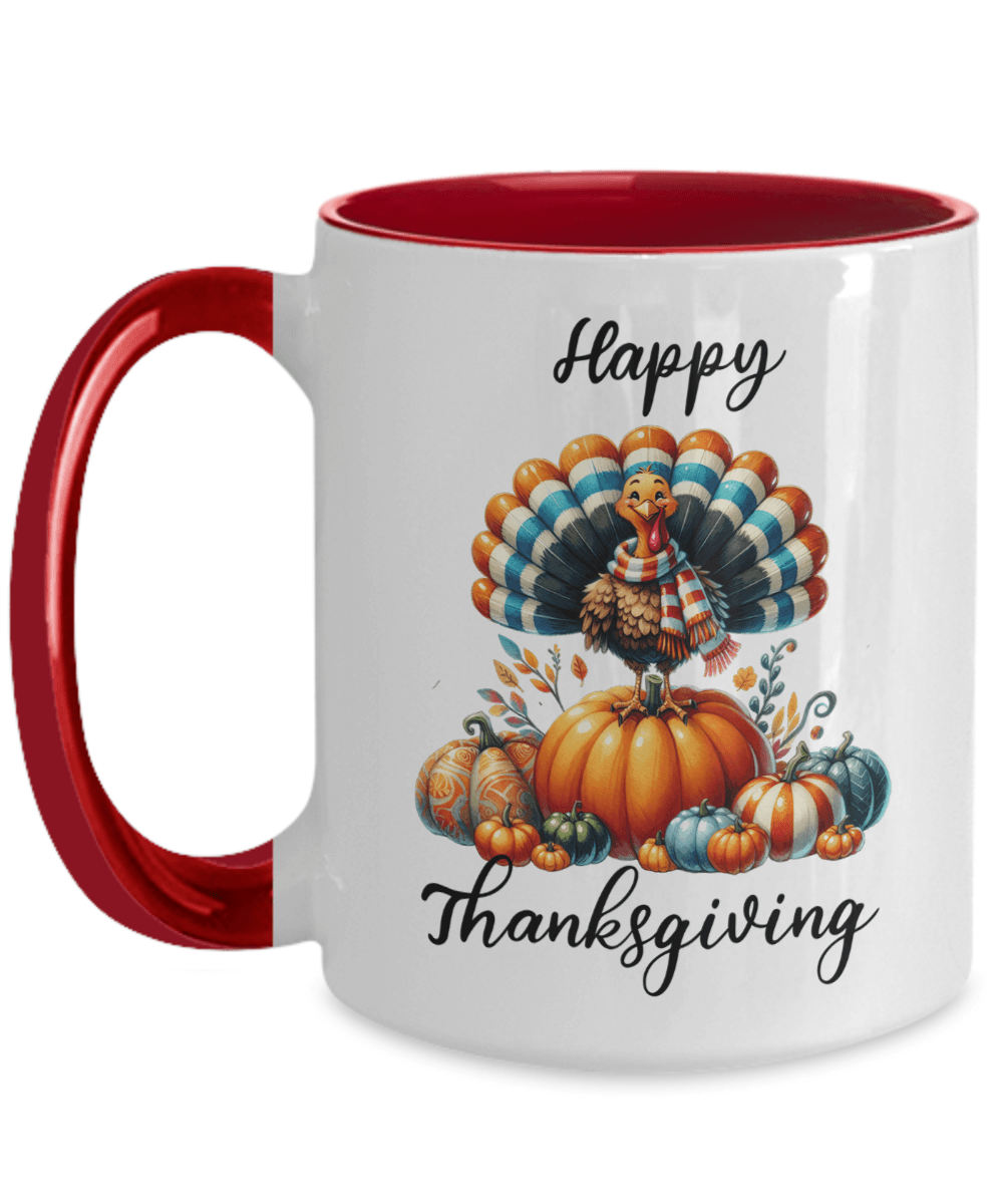 Happy Thanksgiving Ceramic Mug – Perfect for Holiday Cheer! - Mallard Moon Gift Shop