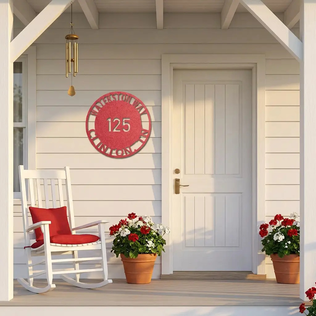 Personalized Address Sign, Custom House Number Sign, Outdoor Metal Address Plaque, Modern House Sign, Housewarming Gift