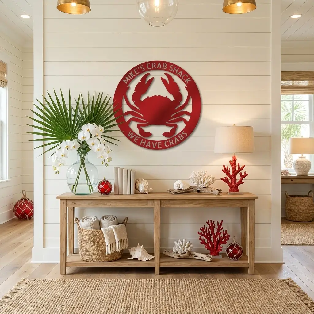 Personalized Crab Metal Wall Art | Custom Crab Shack Sign | Coastal Beach House Decor | Funny Seafood Metal Sign | Custom Outdoor Metal Wall Decor | Made in USA