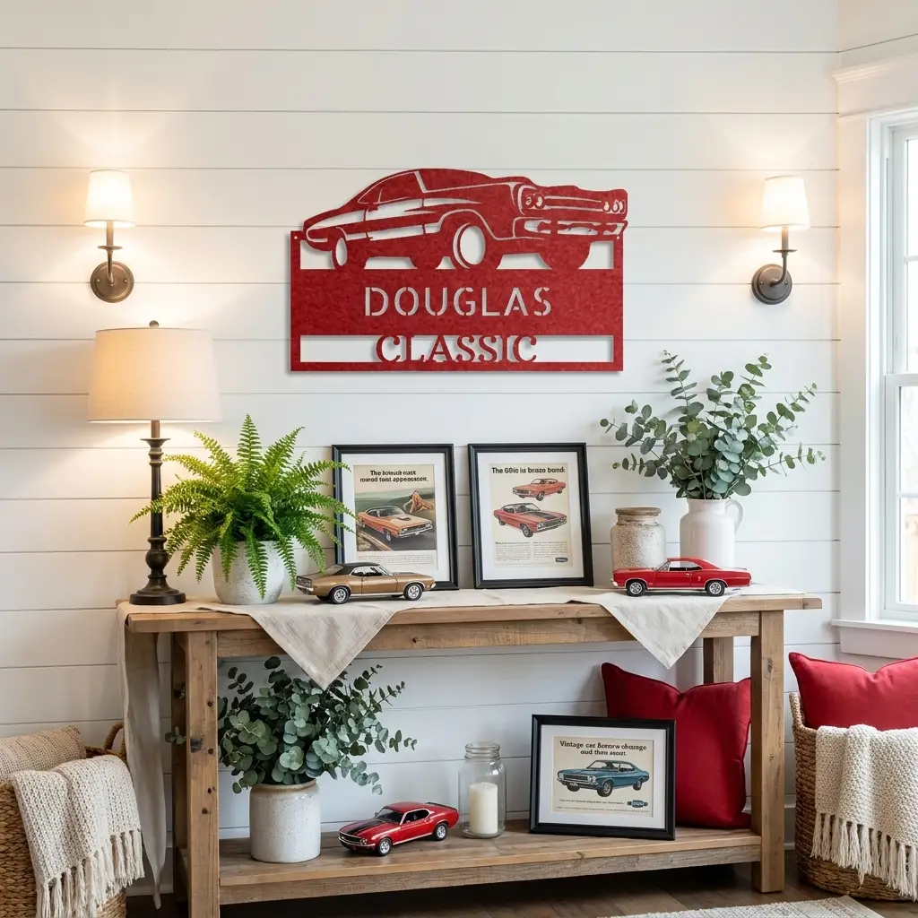 Classic Muscle Car Personalized Metal Wall Art | Custom Garage Sign | Man Cave Decor | Vintage Muscle Car Metal Sign | Personalized Auto Enthusiast Gift | Custom Name Wall Art