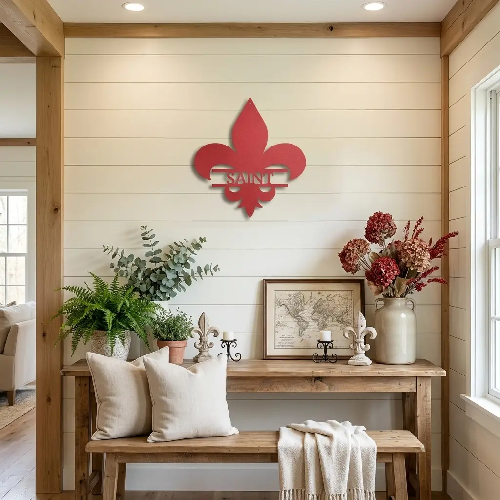 Personalized Fleur De Lis Metal Wall Art – Custom Name Sign – Louisiana Decor – Saints Inspired Wall Decor – Family Name Steel Sign