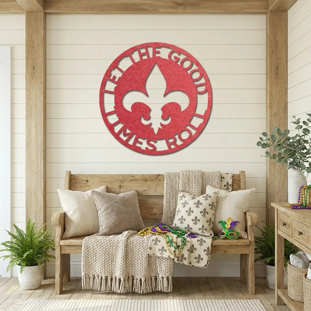 Personalized Fleur de Lis Metal Wall Art | Custom Family Name Sign | French Country Wall Decor | Made in USA