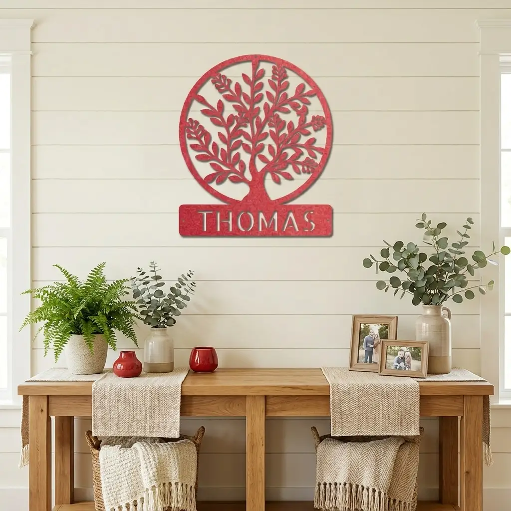 Personalized Tree of Life Metal Wall Sign: Celebrate Your Roots