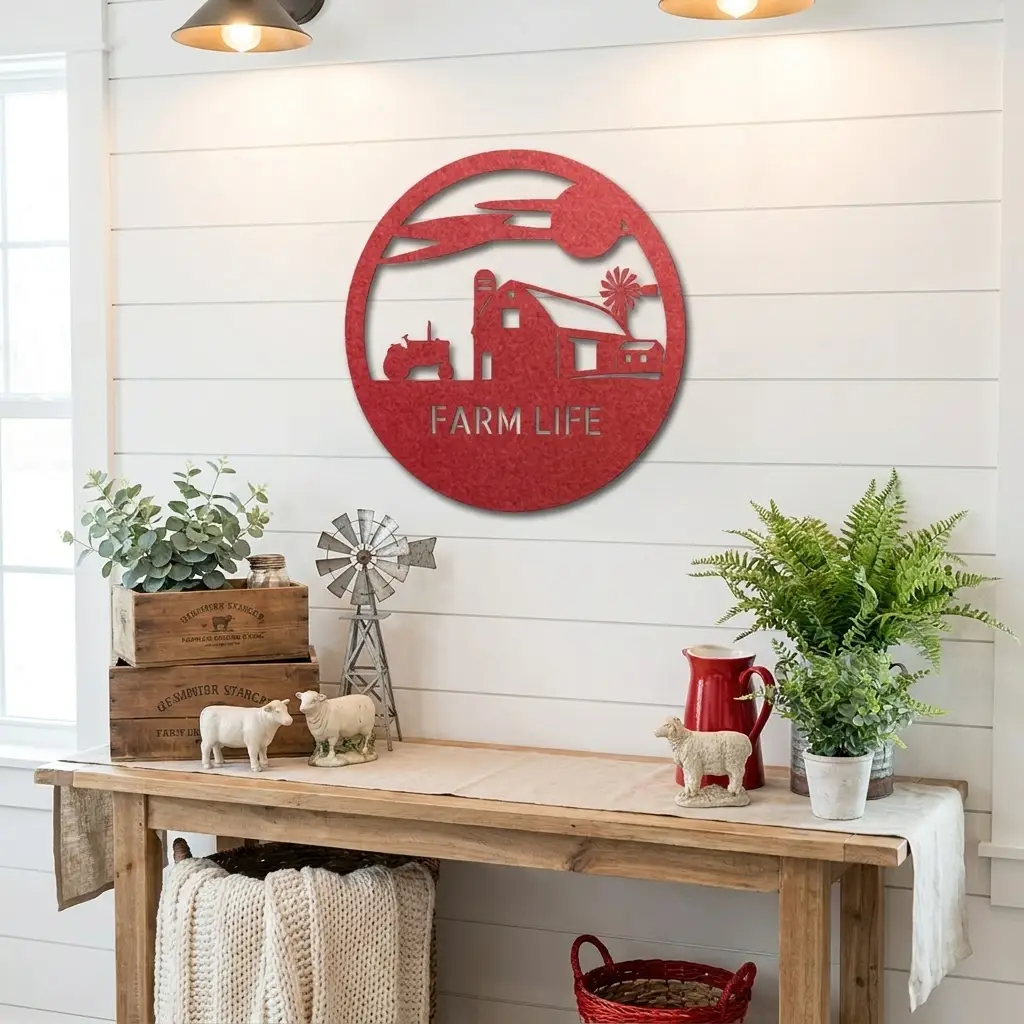 Personalized Farm Life Metal Sign – Custom Farm Name Sign – Rustic Farmhouse Wall Decor – Barn & Ranch Metal Art