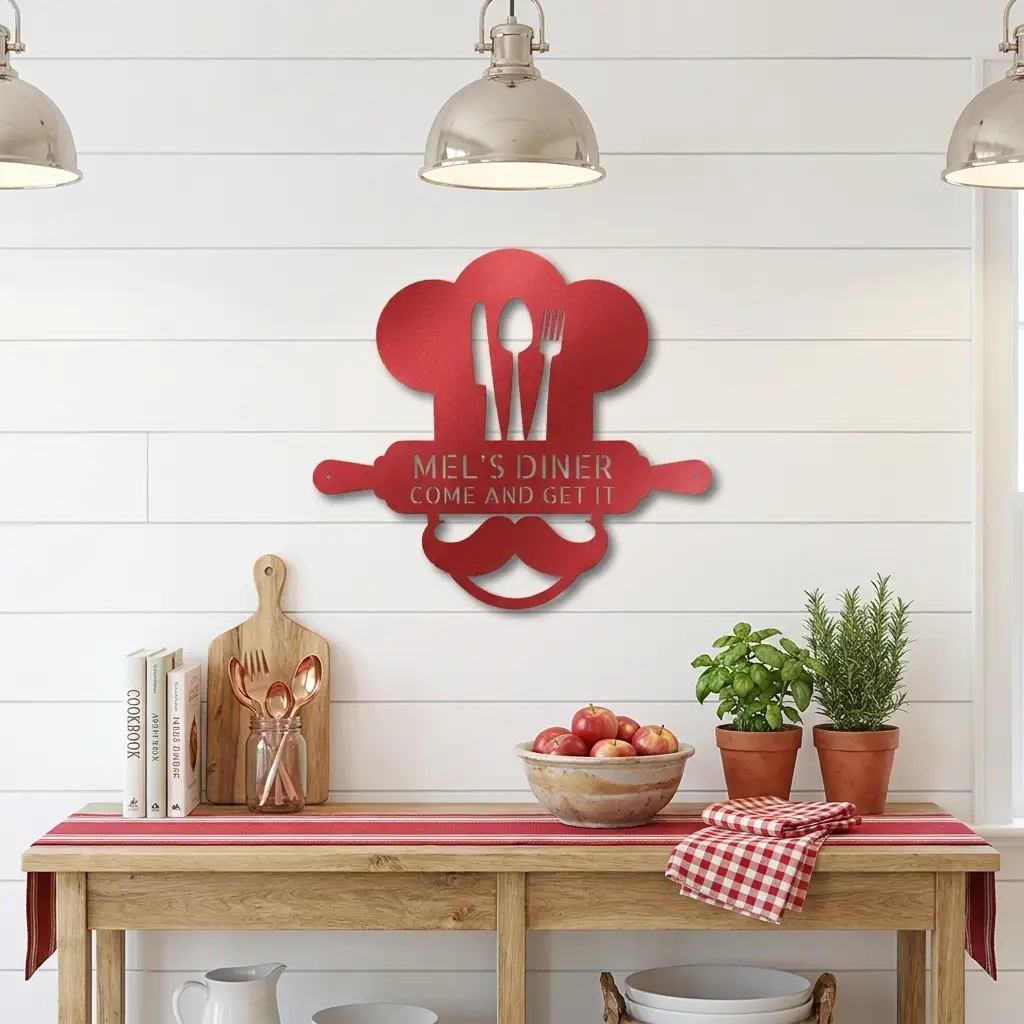 Personalized Diner Metal Wall Art: Where Every Meal is Your Signature Dish