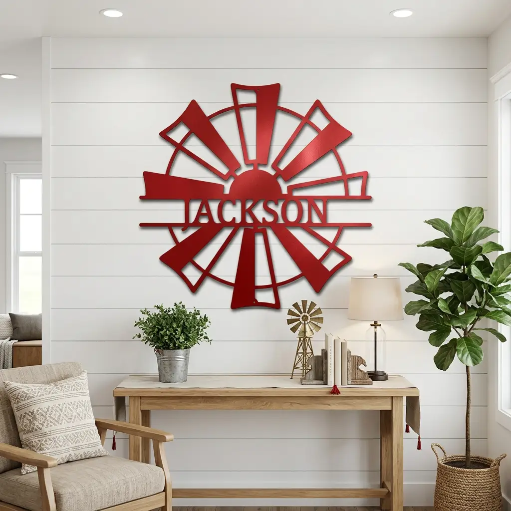 Windmill Cutom Metal Art Rustic Farmhouse