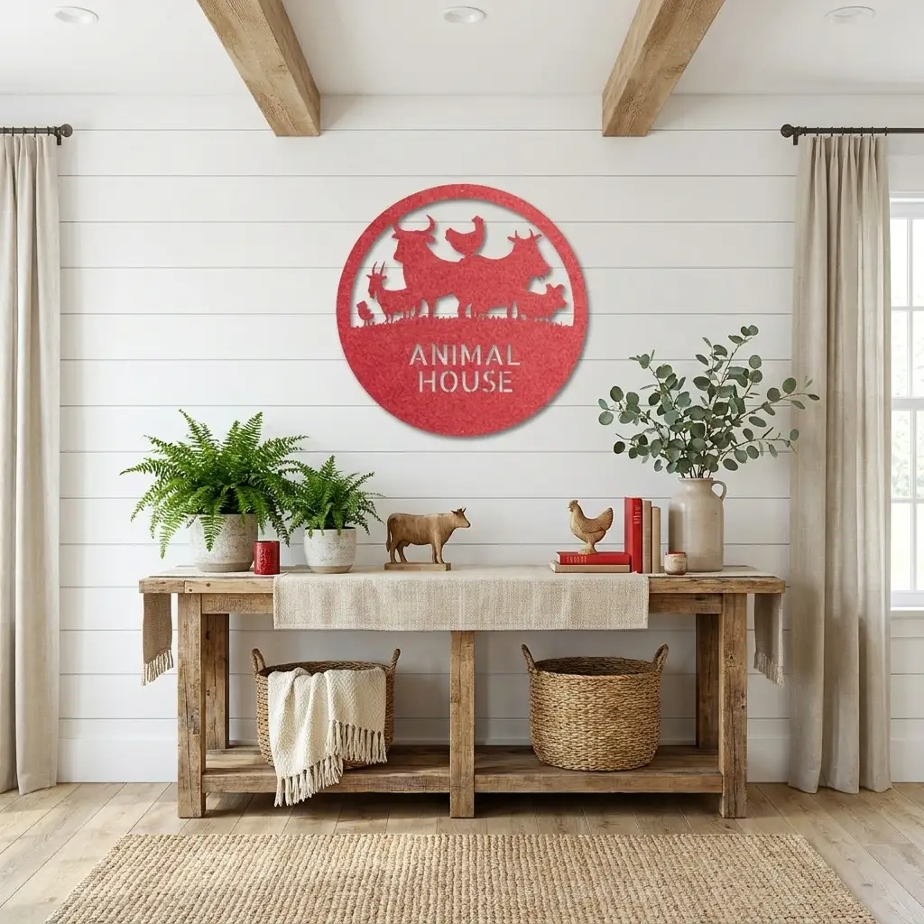Personalized Farm Animal Metal Sign | Custom Barnyard Wall Decor | Farmhouse Animal Name Sign | Rustic Livestock Metal Art | Homestead Gift | Made in USA