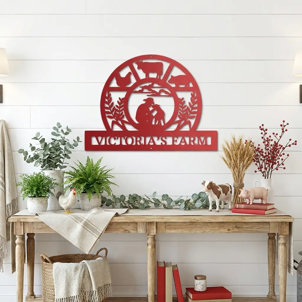Personalized Farm Metal Wall Art – Custom Family Farm Sign – Ranch Decor – Barn Wall Art – Livestock Sign – Gift for Farmers