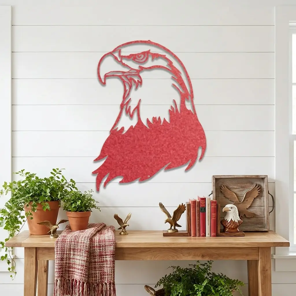 Bald Eagle Metal Wall Art – Patriotic USA Decor – American Eagle Sign – Rustic Wall Decor – Outdoor Metal Art
