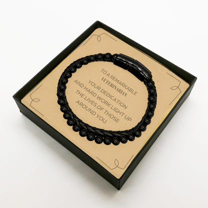 Remarkable Veterinarian Gifts Inspirational Birthday Christmas Unique Stone Leather Bracelets For Veterinarian, Coworkers, Men, Women, Friends - Mallard Moon Gift Shop
