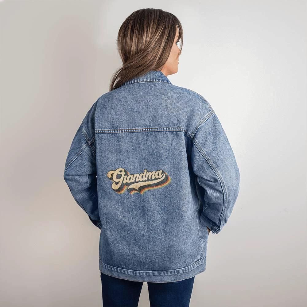 Retro Grandma Oversized Women's DTG Denim Jacket