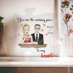 Romantic Couples Gift You Are the Missing Piece to My Heart Acrylic Puzzle Plaque