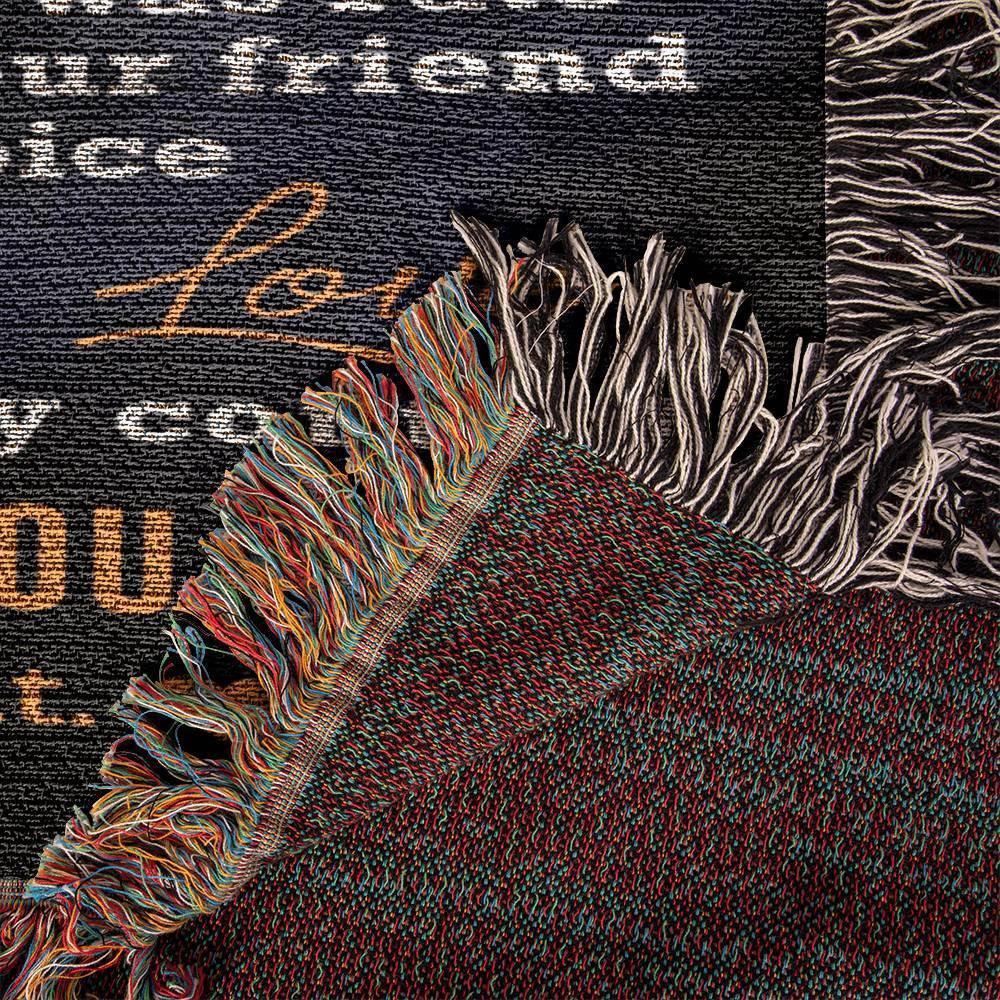 Romantic Gift for Wife - I Can't Live without You Custom Heirloom Woven Blanket