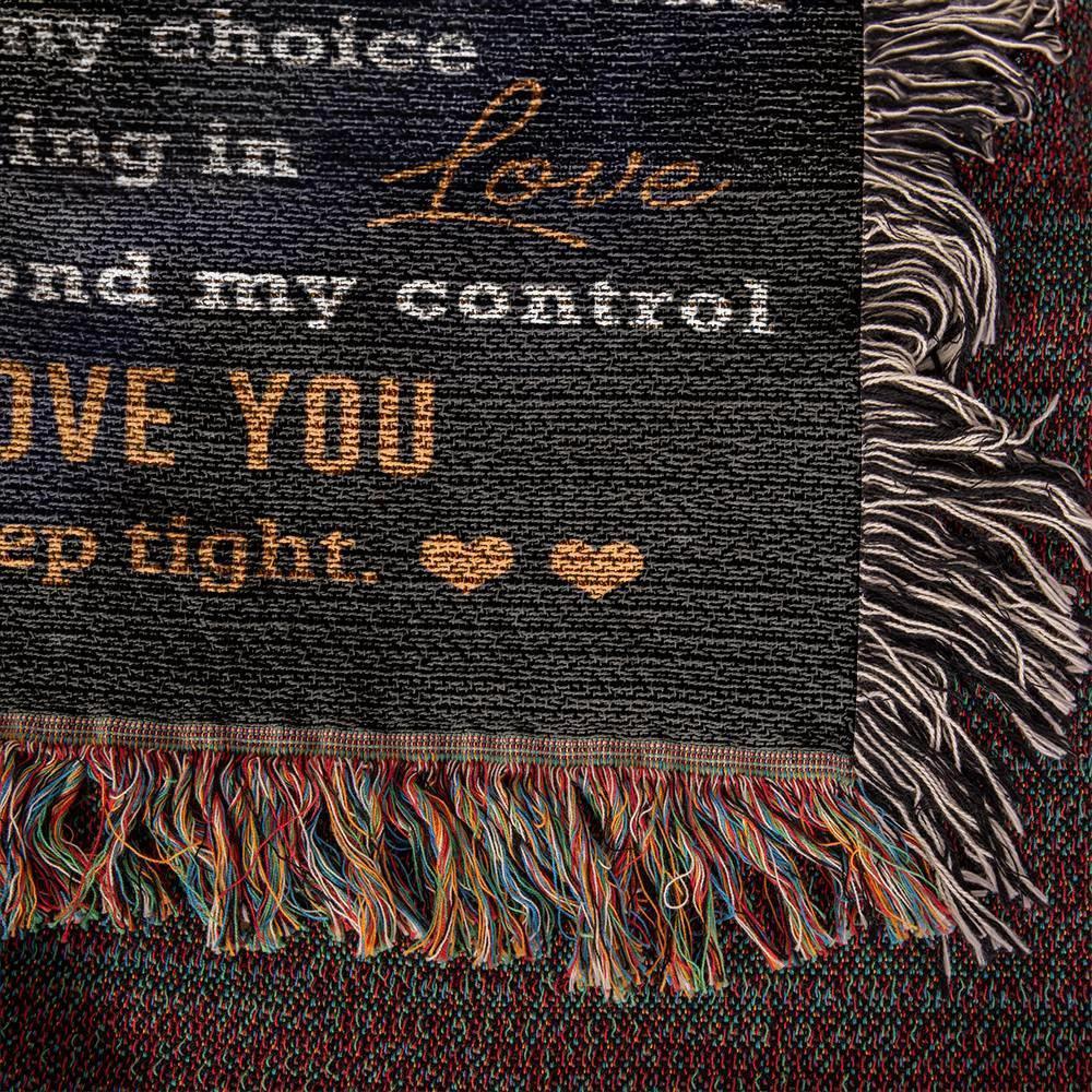 Romantic Gift for Wife - I Can't Live without You Custom Heirloom Woven Blanket