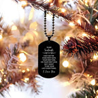 Romantic Soulmate Engraved Black Dog Tag Necklace - I Want to be Your Last Everything - Birthday, Christmas Holiday, Valentine Gifts