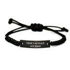 Idaho Rope Bracelet Gifts from Men to Friends in Black with 'There's No Place Like Idaho' Quote, Christmas Unique