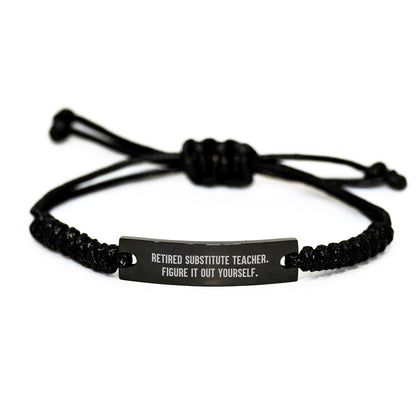 Funny Quote Rope Bracelet for Substitute Teacher Gifts from Family, Friends, Men, and Women - Perfect Christmas Unique Gifts for Men, Women, and Coworkers - Image 1