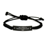 Funny Clerk Gifts from Friends - This Is What An Awesome Clerk Looks Like Rope Bracelet for Men, Women, Coworkers, Family Christmas Unique Presents